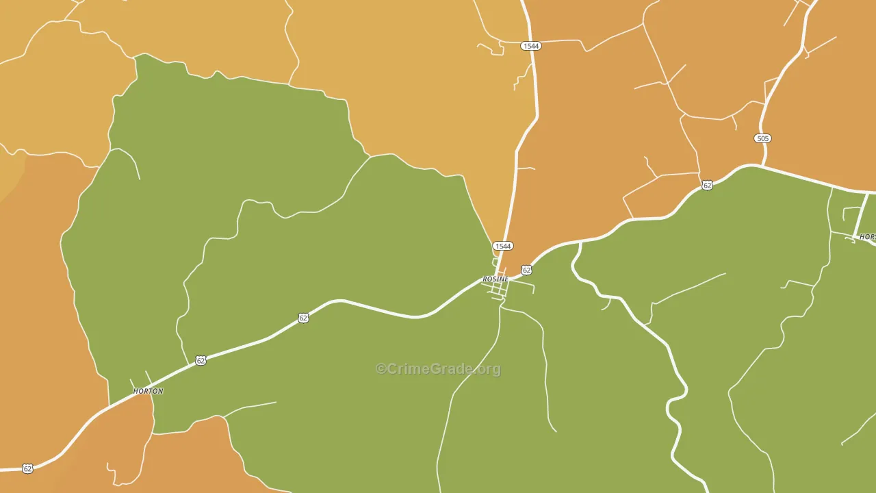 Rosine, KY Map of Vandalism Rates