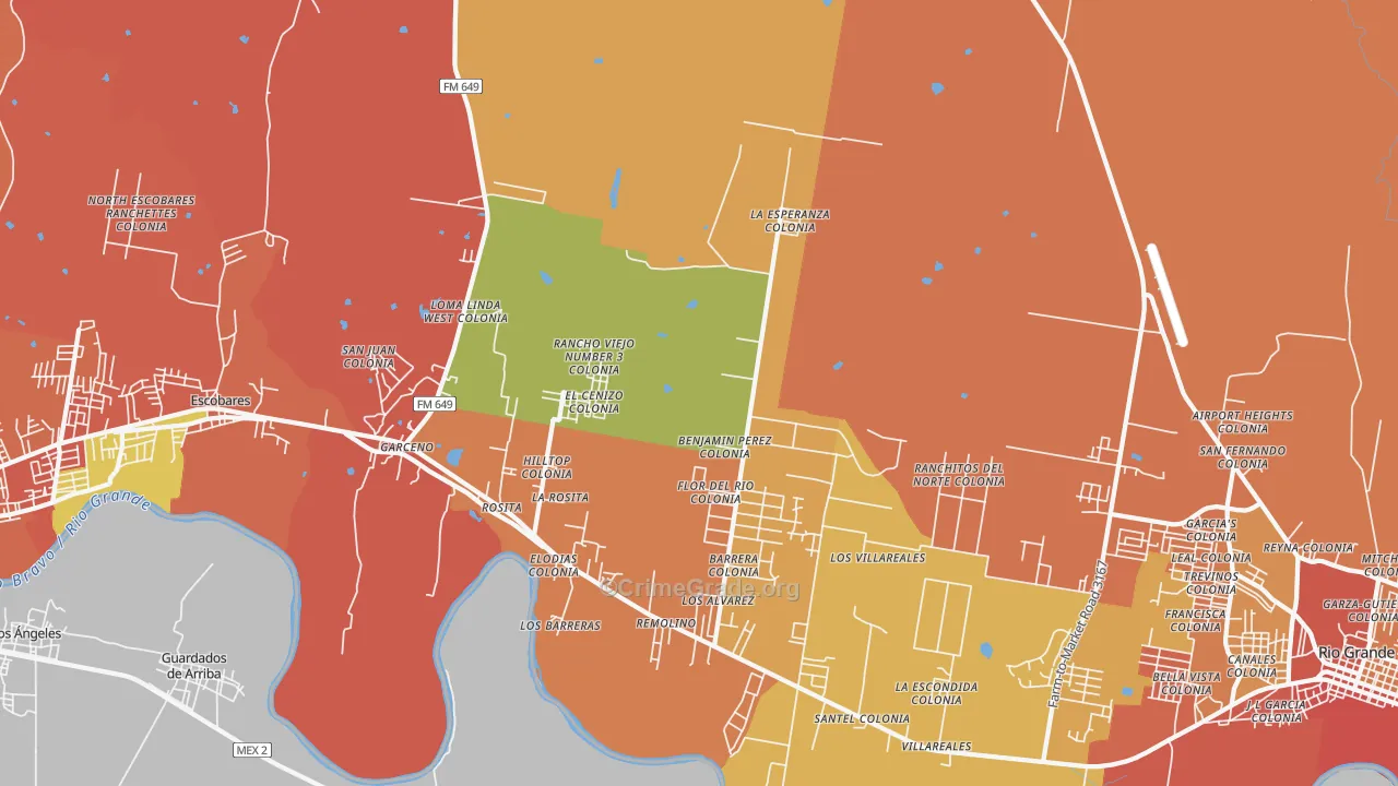 Rosita, TX Map of Vandalism Rates