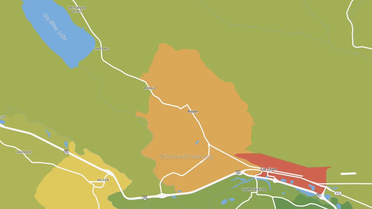 Roslyn, WA Map of Vandalism Rates