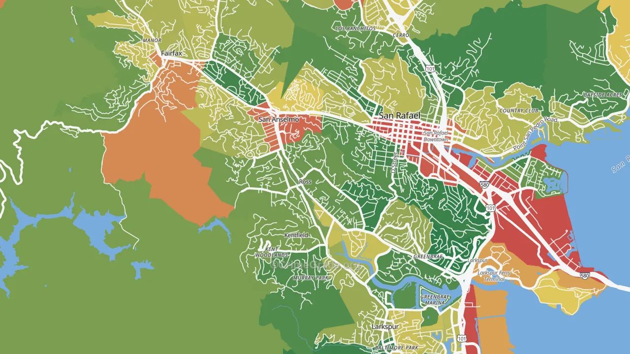 Ross, CA Map of Vandalism Rates