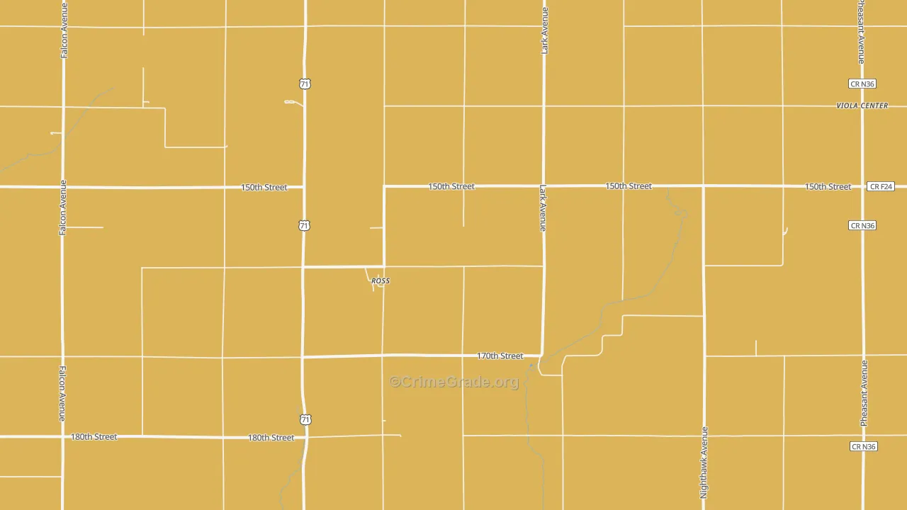 Ross, IA Map of Vandalism Rates