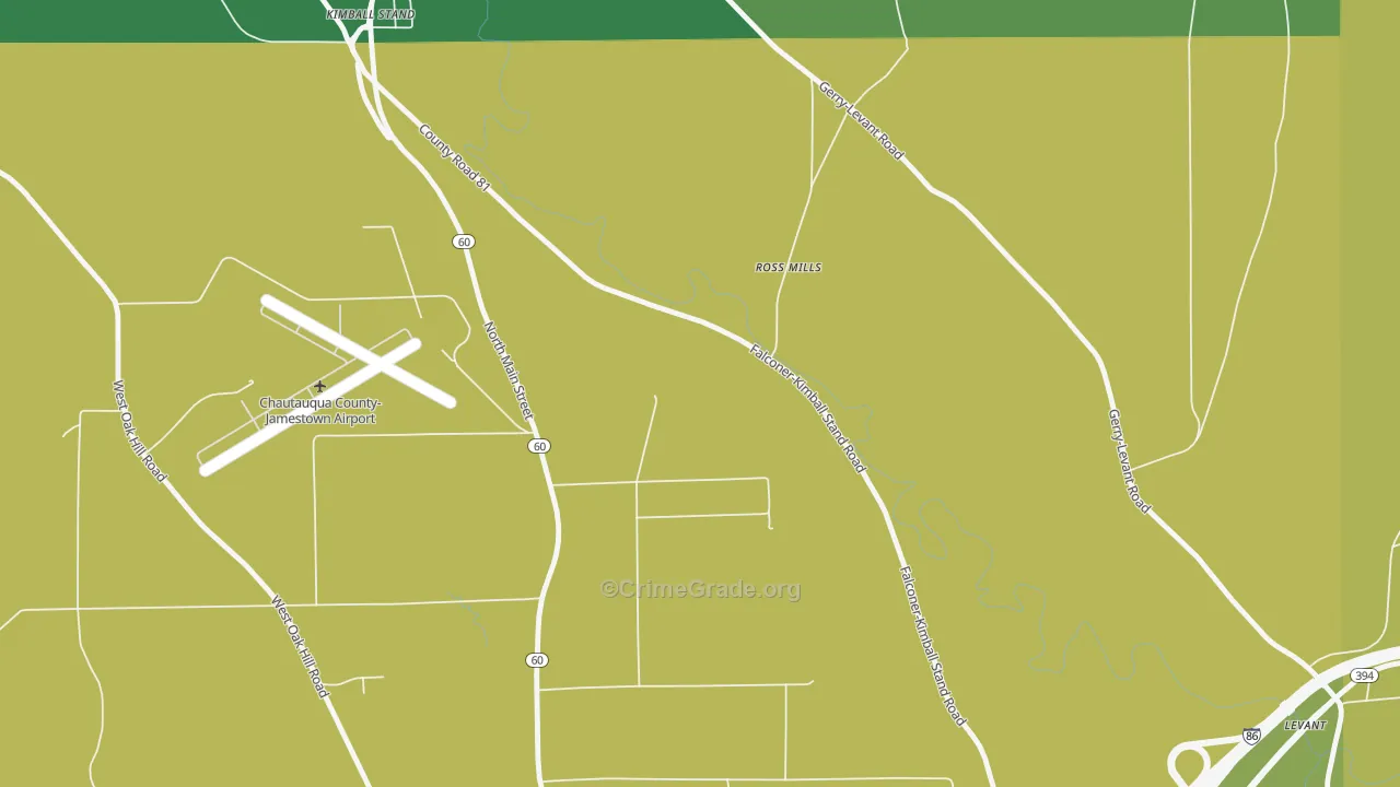 Ross Mill, NY Map of Vandalism Rates