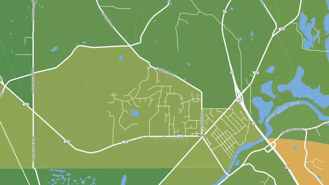Ross, OH Map of Vandalism Rates