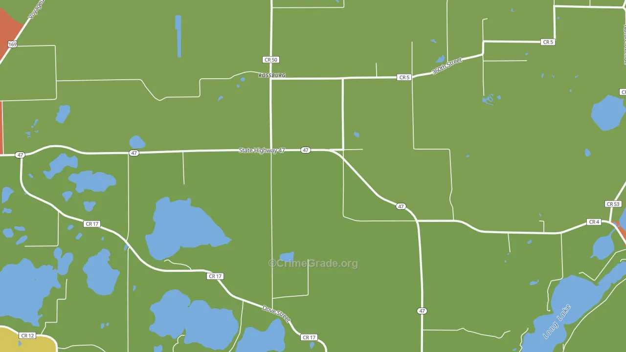 Rossburg, MN Map of Vandalism Rates