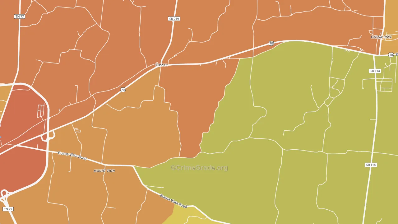 Rosser, TN Map of Vandalism Rates