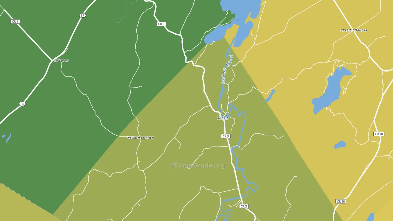 Rossie, NY Map of Vandalism Rates