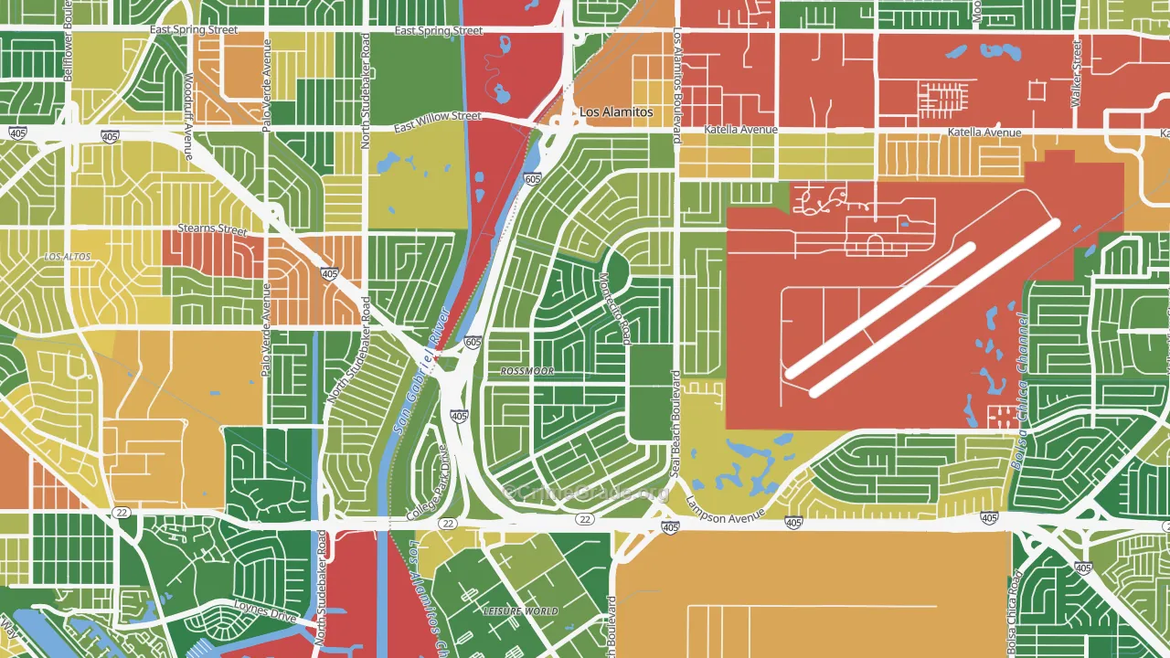 Rossmoor, CA Map of Vandalism Rates