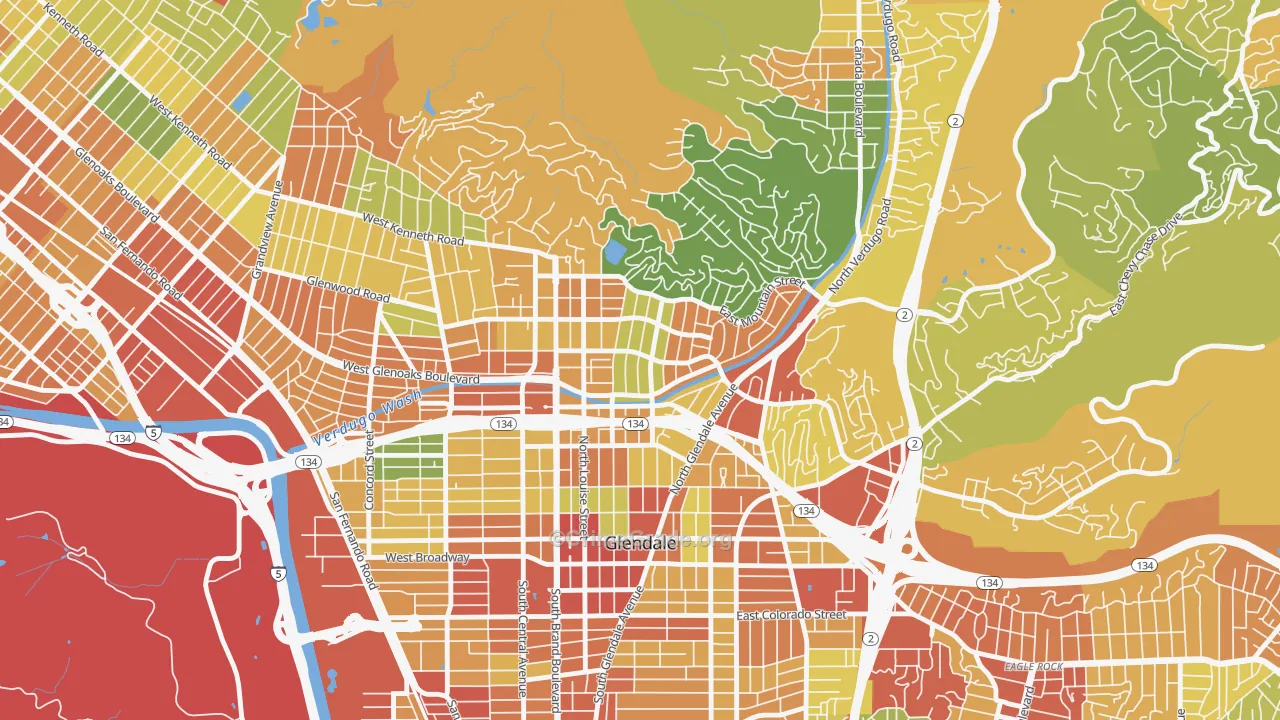 Rossmoyne, Glendale, CA Map of Vandalism Rates