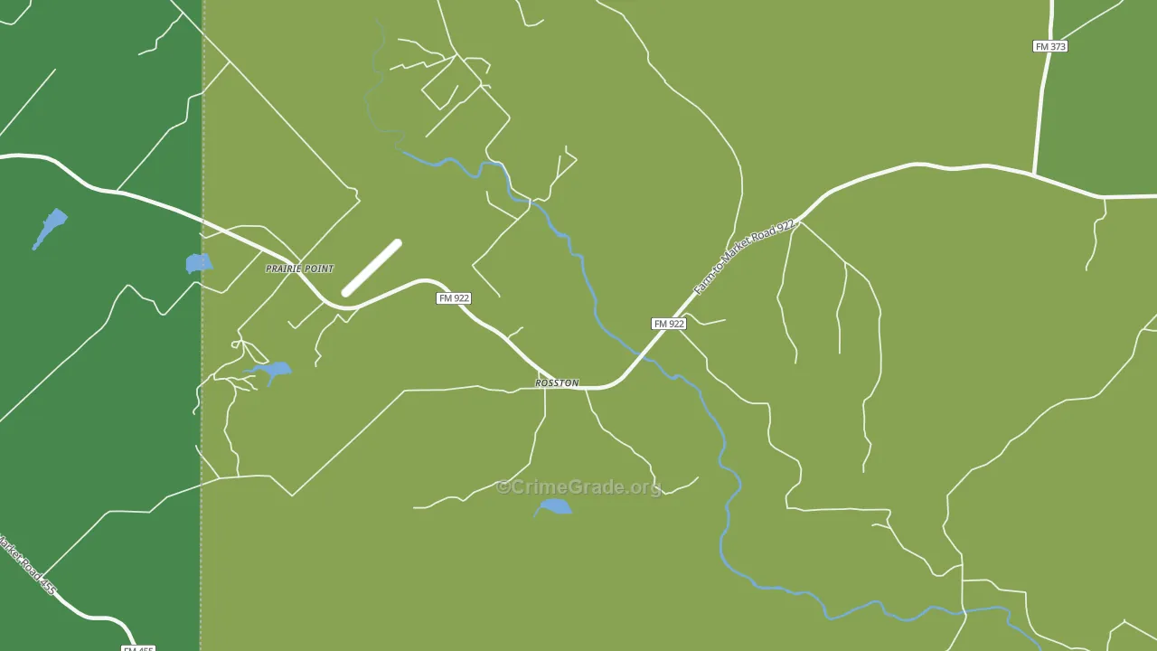 Rosston, TX Map of Vandalism Rates