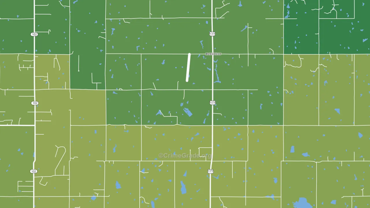 Rossville, OK Map of Vandalism Rates