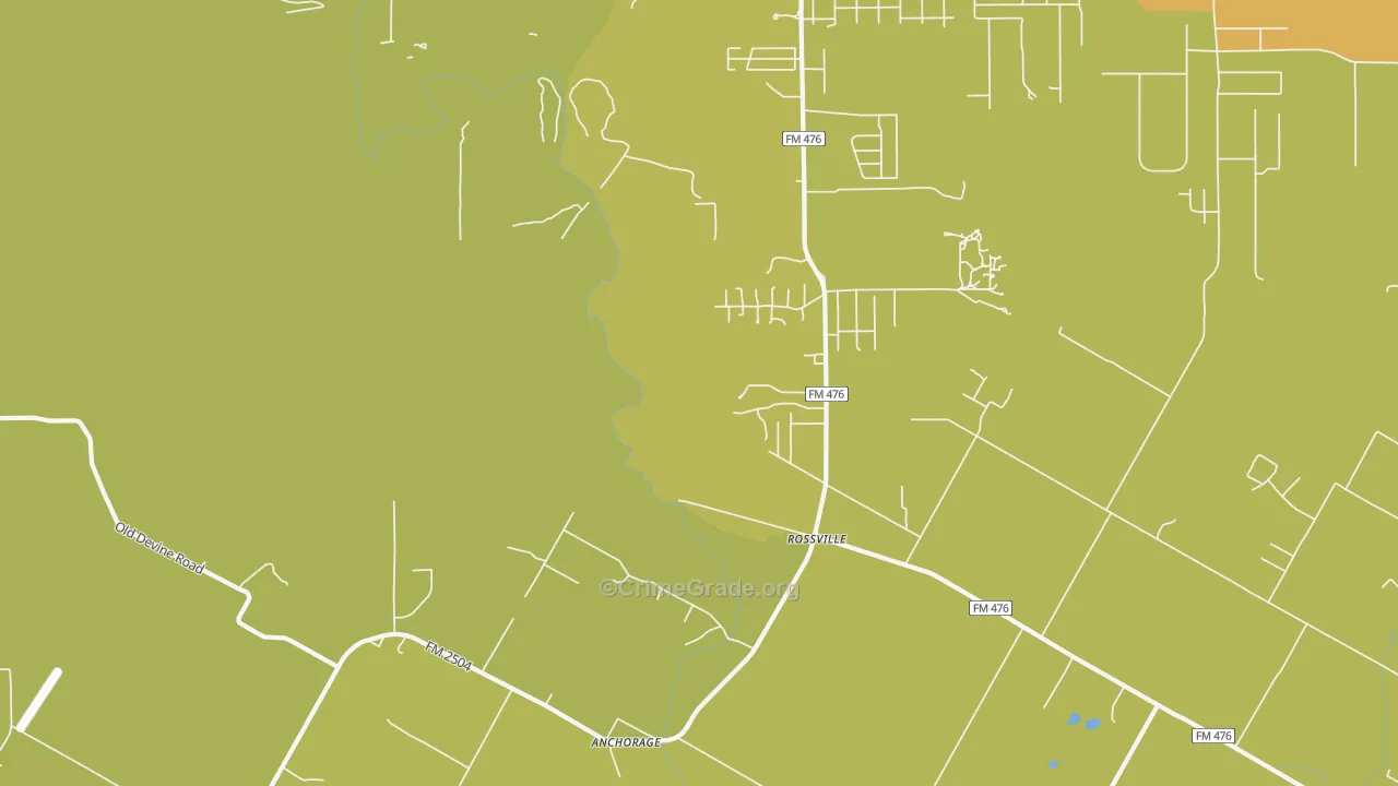 Rossville, TX Map of Vandalism Rates