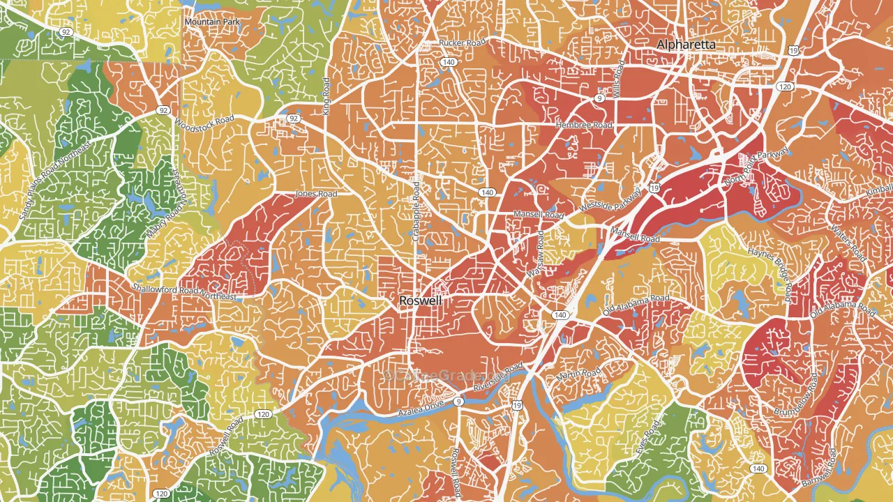 Roswell, GA Map of Vandalism Rates