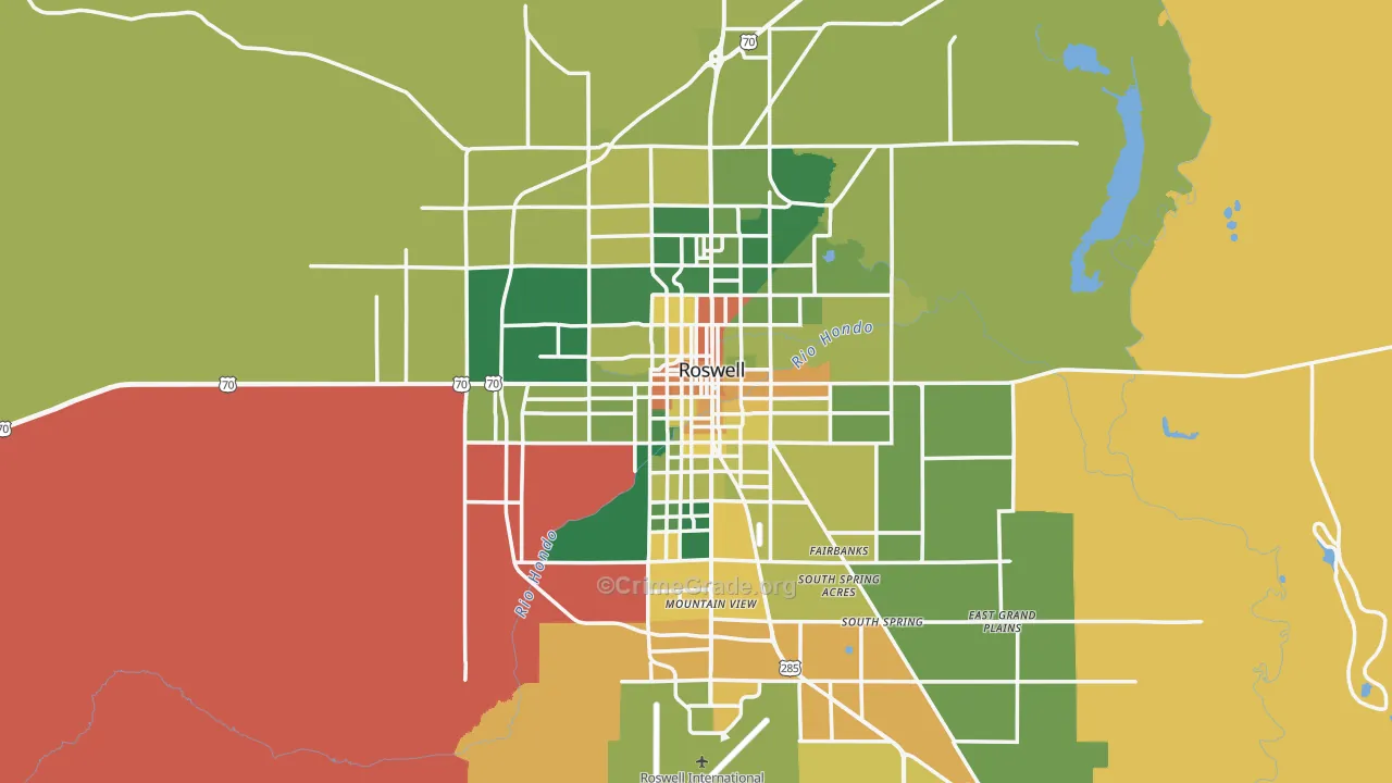 Roswell, NM Map of Vandalism Rates
