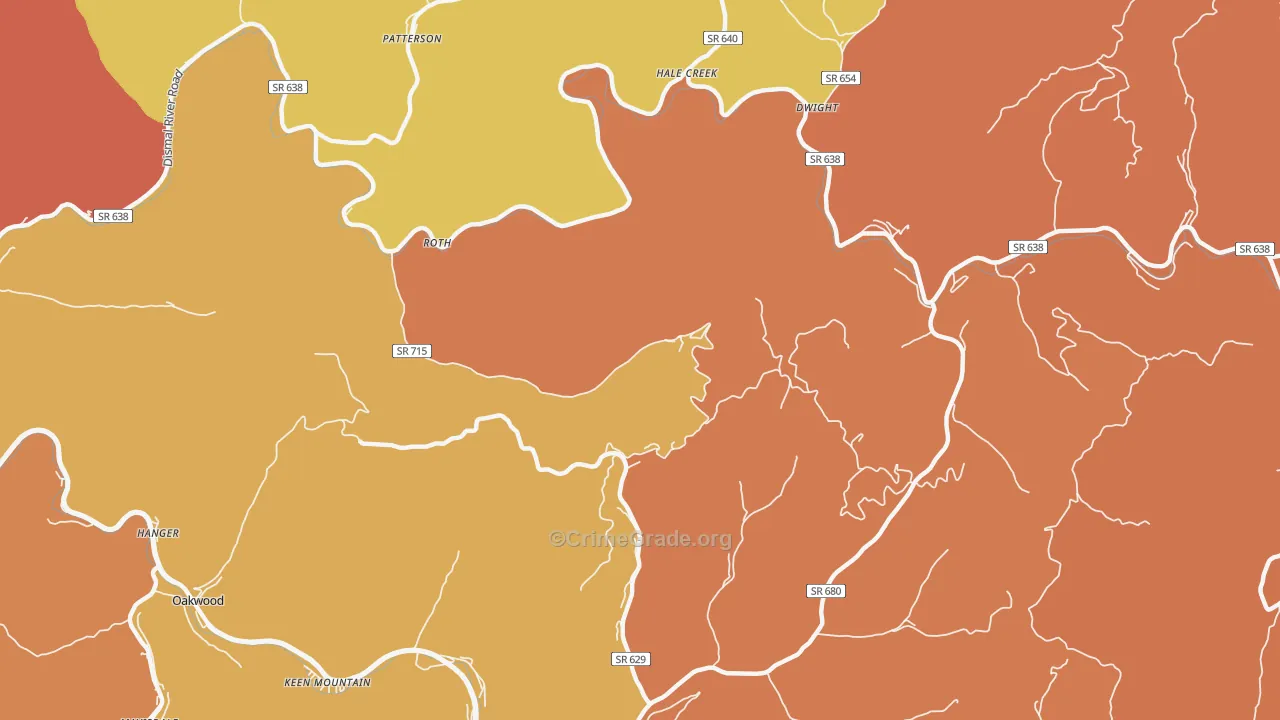 Roth, VA Map of Vandalism Rates