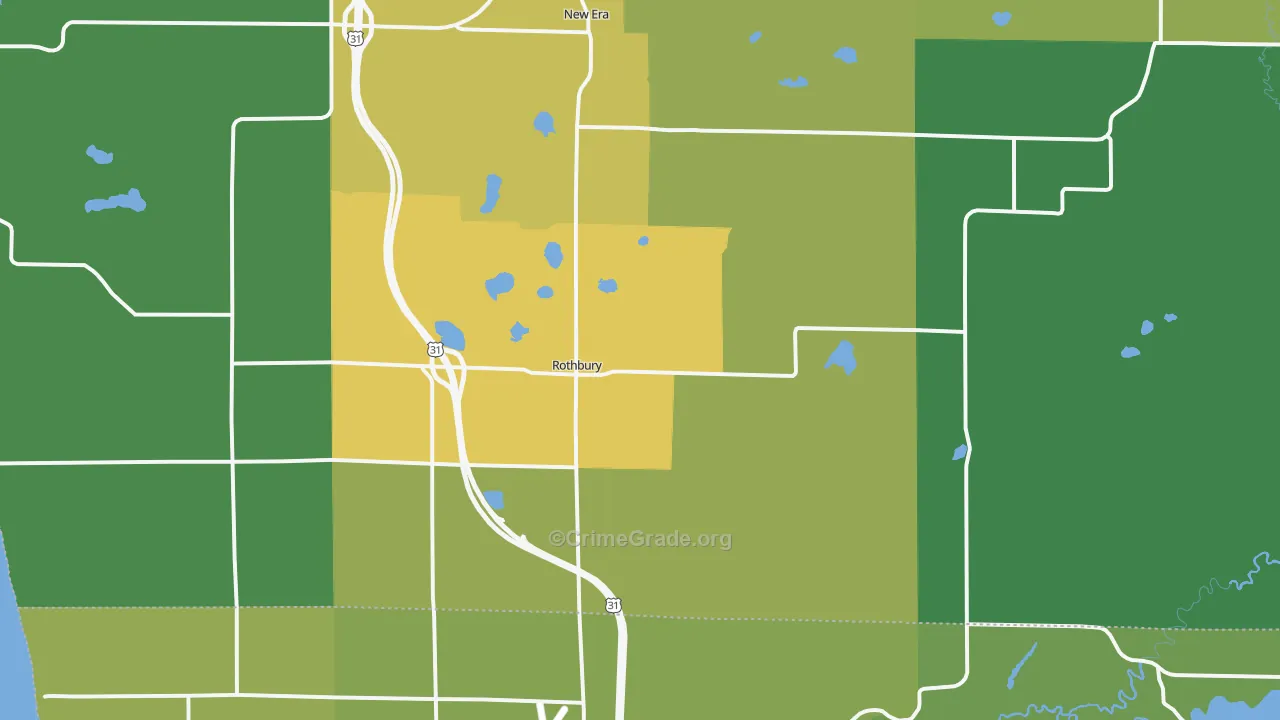 Rothbury, MI Map of Vandalism Rates