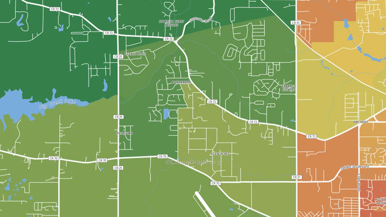 Rothfield, Semmes, AL Map of Vandalism Rates
