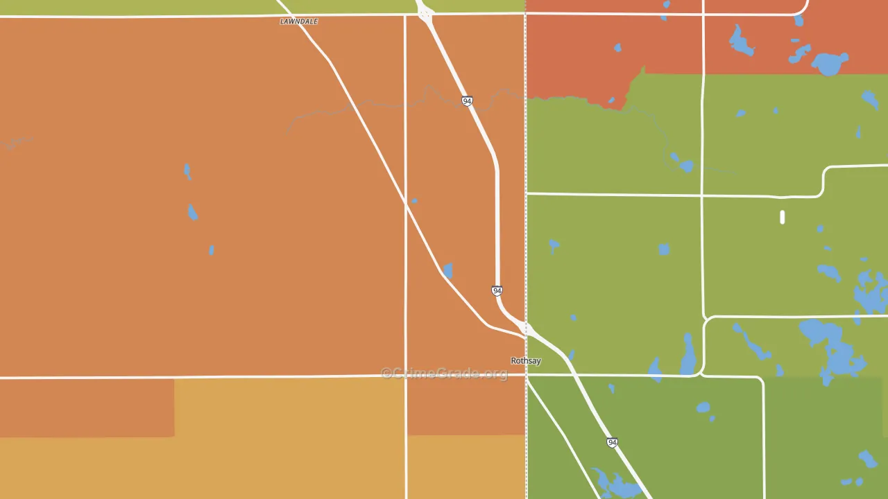 Rothsay, MN Map of Vandalism Rates