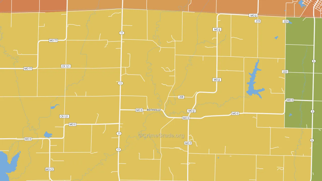 Rothville, MO Map of Vandalism Rates