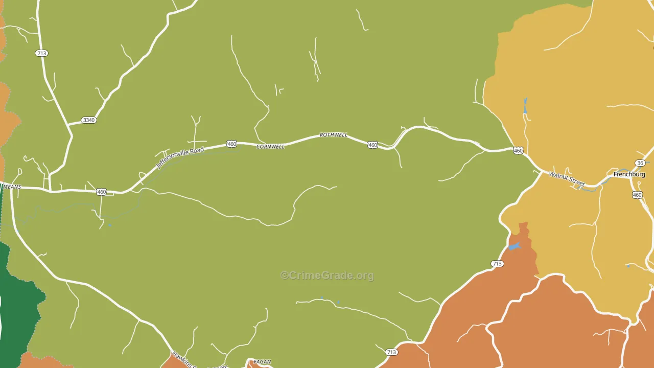 Rothwell, KY Map of Vandalism Rates