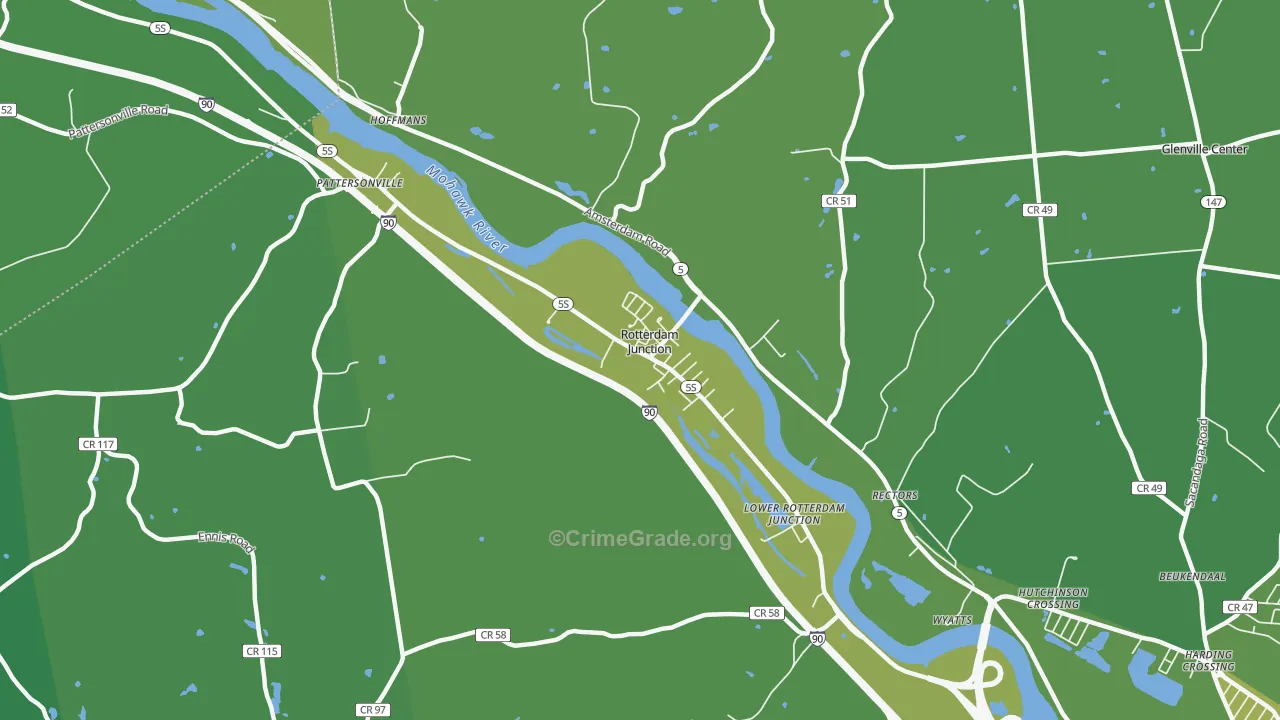 Rotterdam Junction, NY Map of Vandalism Rates