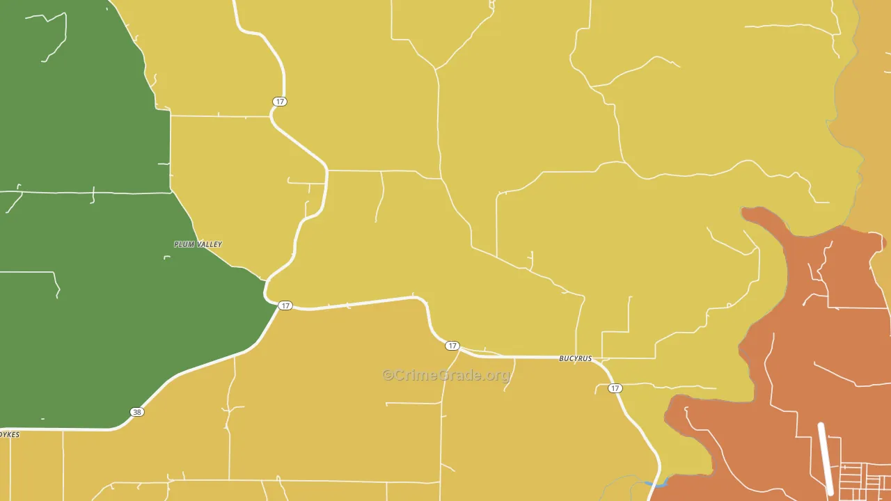 Roubidoux, MO Map of Vandalism Rates