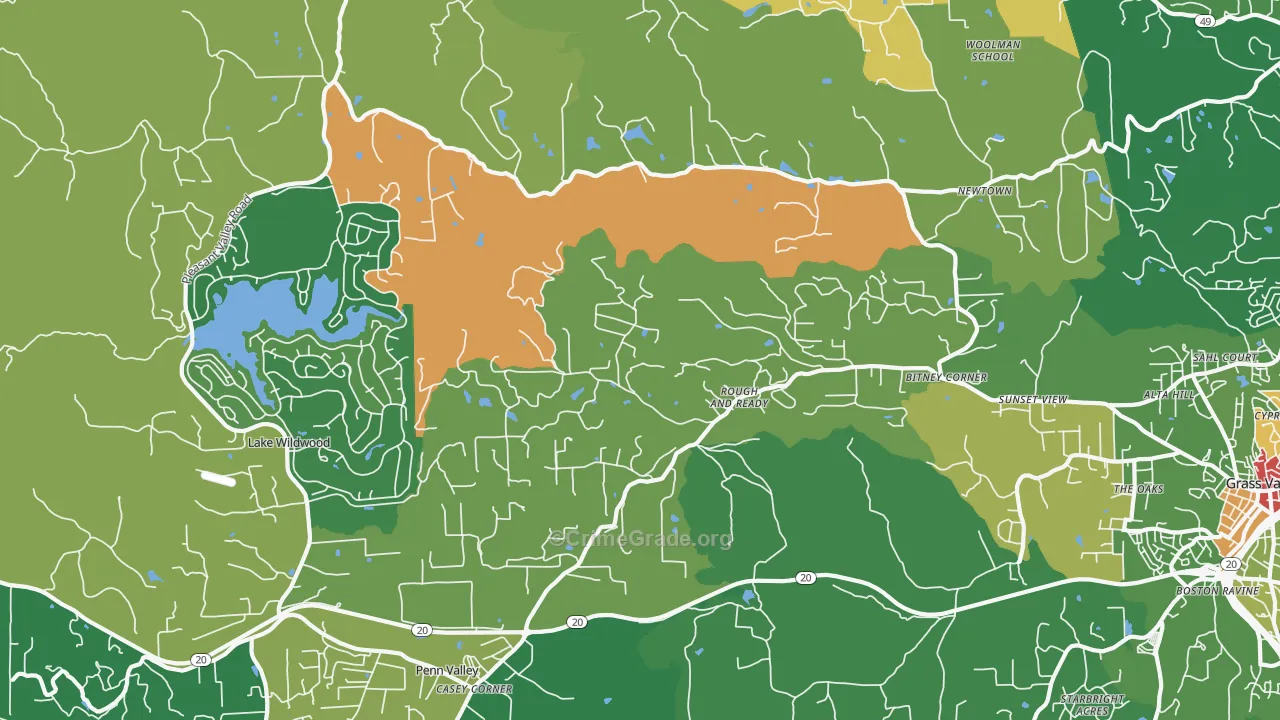 Rough And Ready, CA Map of Vandalism Rates