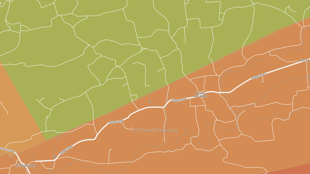 Rough And Ready, PA Map of Vandalism Rates