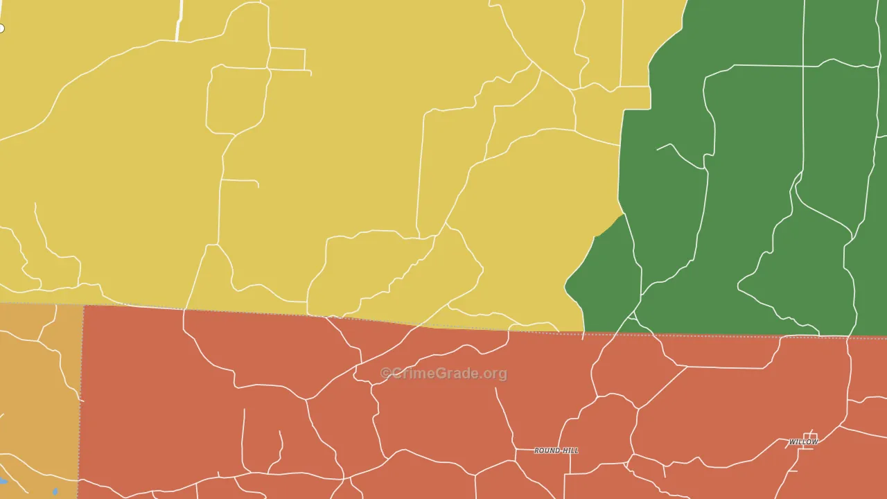 Round Hill, AR Map of Vandalism Rates