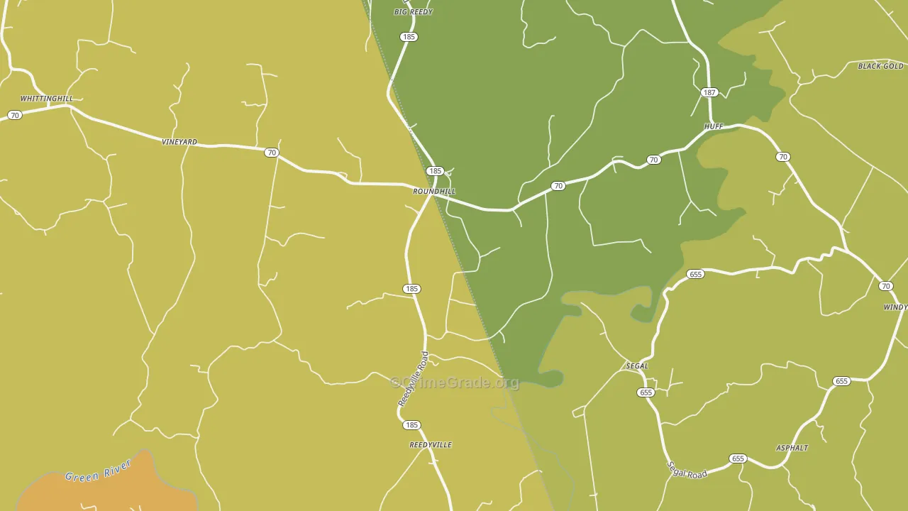 Round Hill, KY Map of Vandalism Rates