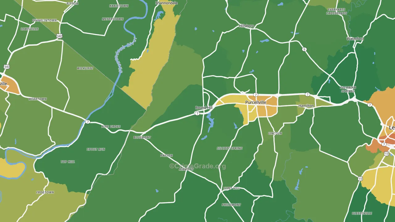 Round Hill, VA Map of Vandalism Rates