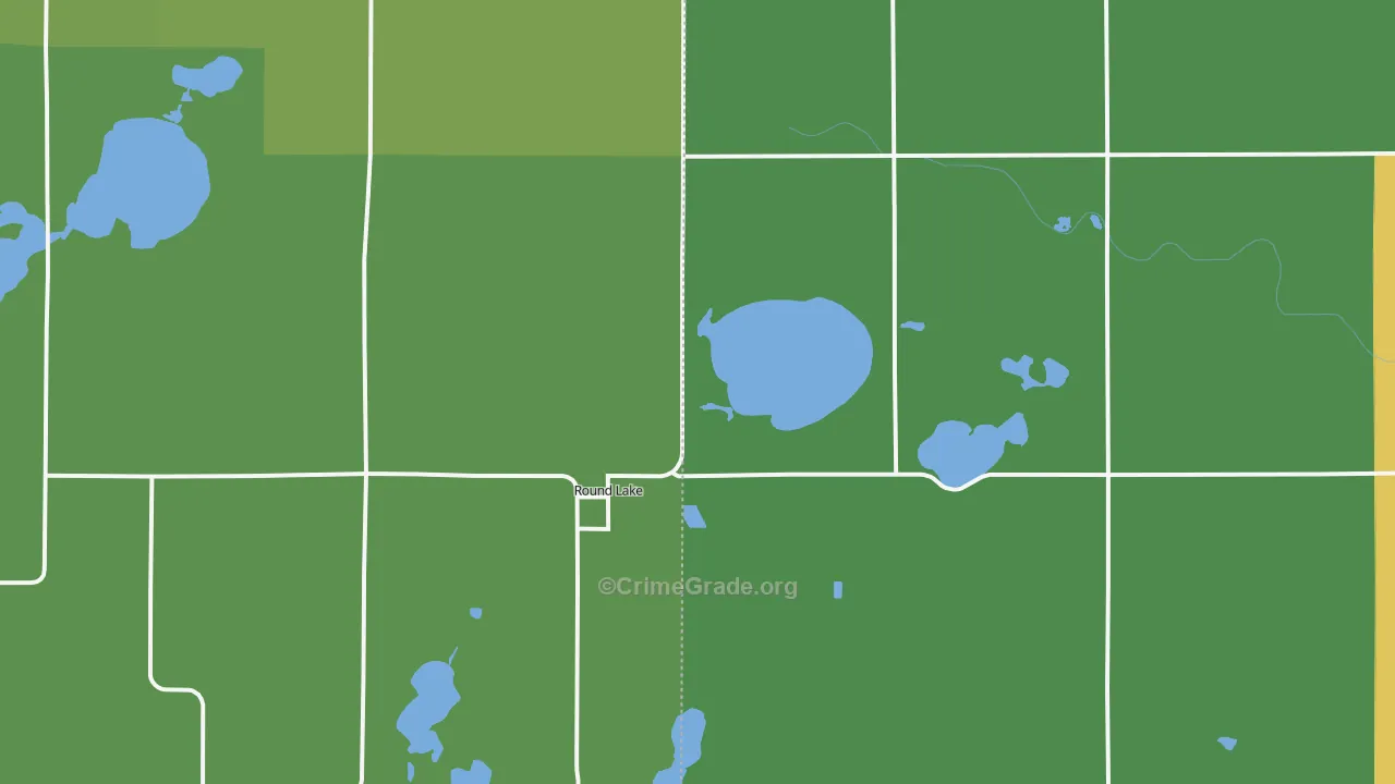 Round Lake, MN Map of Vandalism Rates
