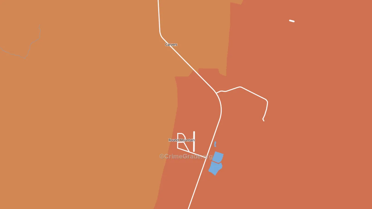 Round Mountain, NV Map of Vandalism Rates