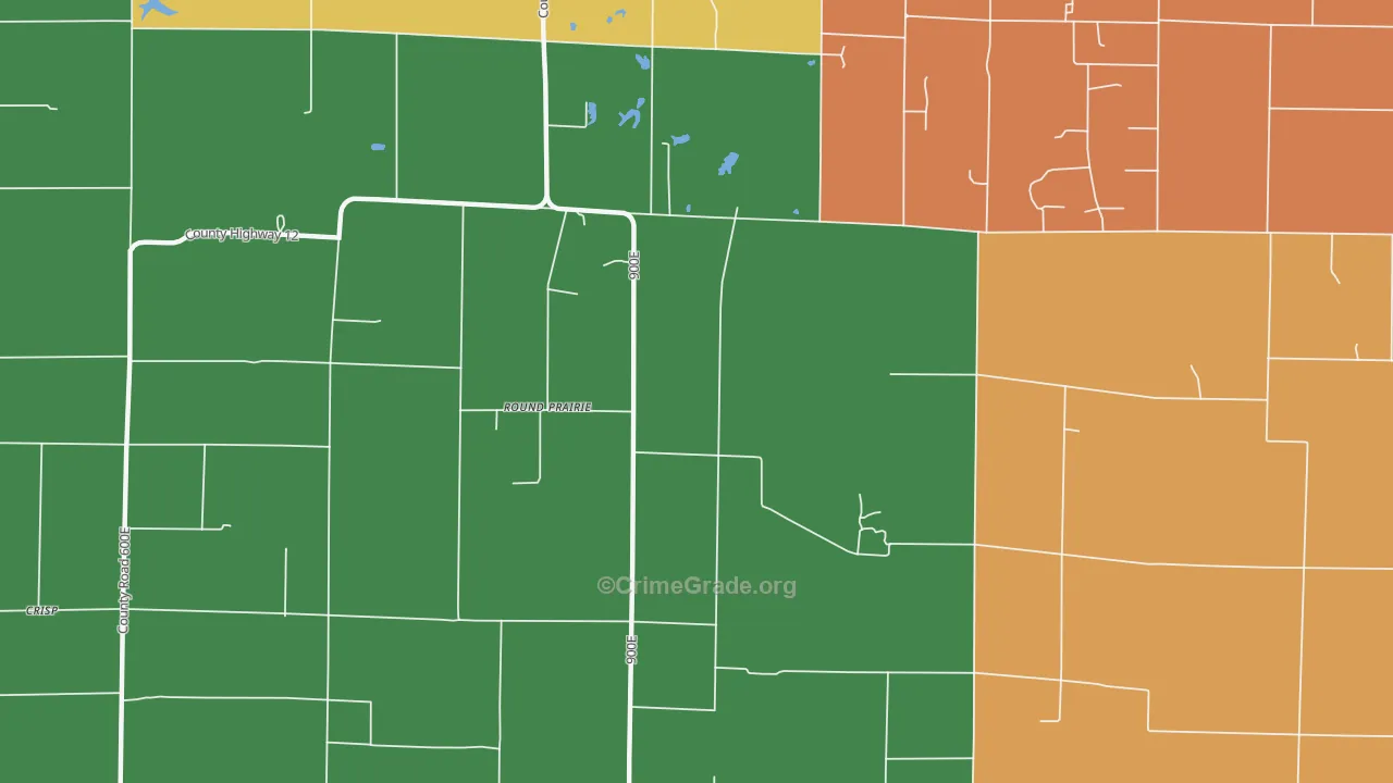 Round Prairie, IL Map of Vandalism Rates