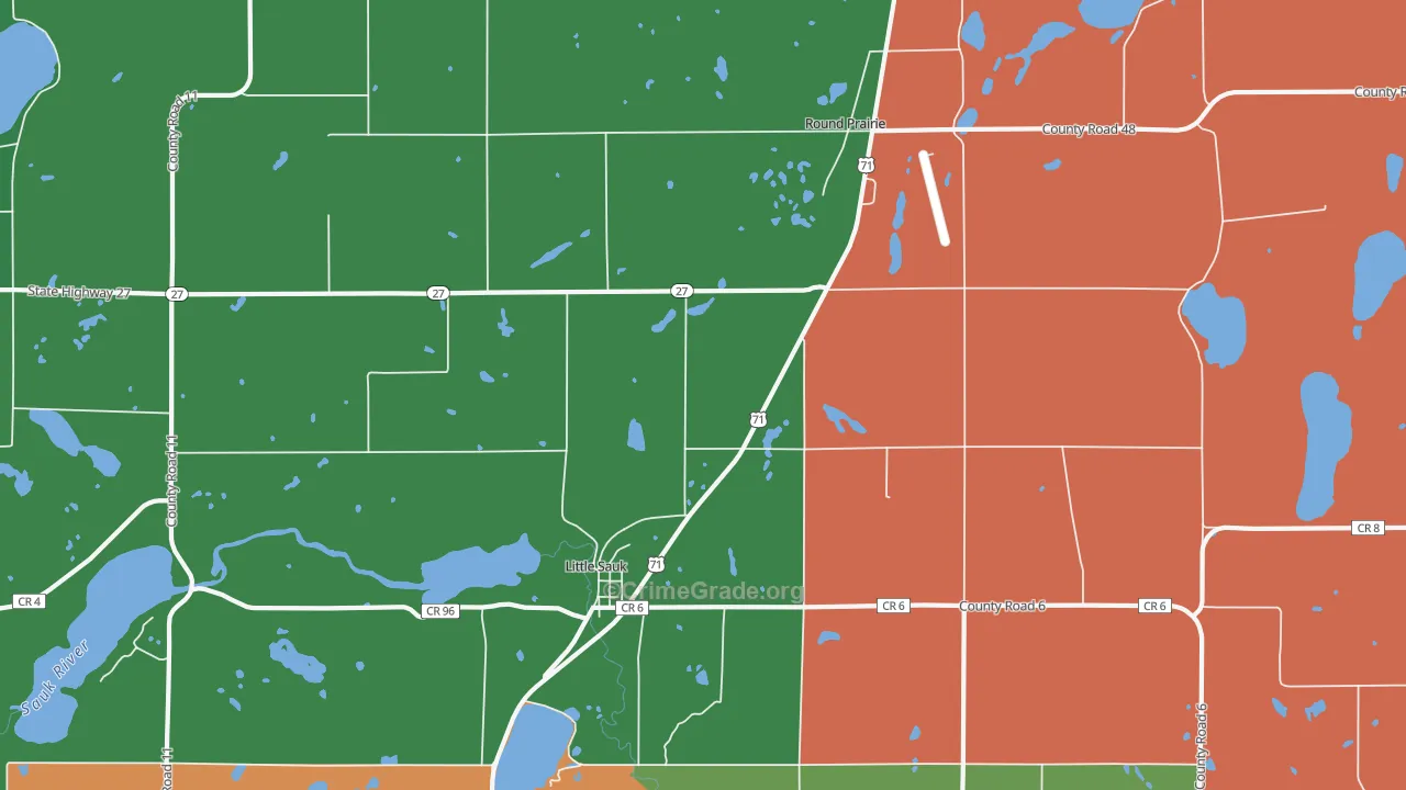Round Prairie, MN Map of Vandalism Rates