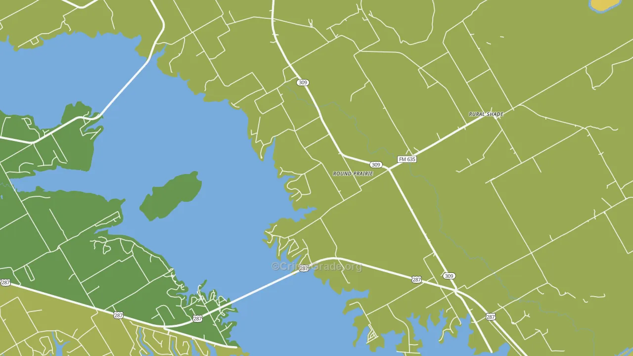 Round Prairie, TX Map of Vandalism Rates
