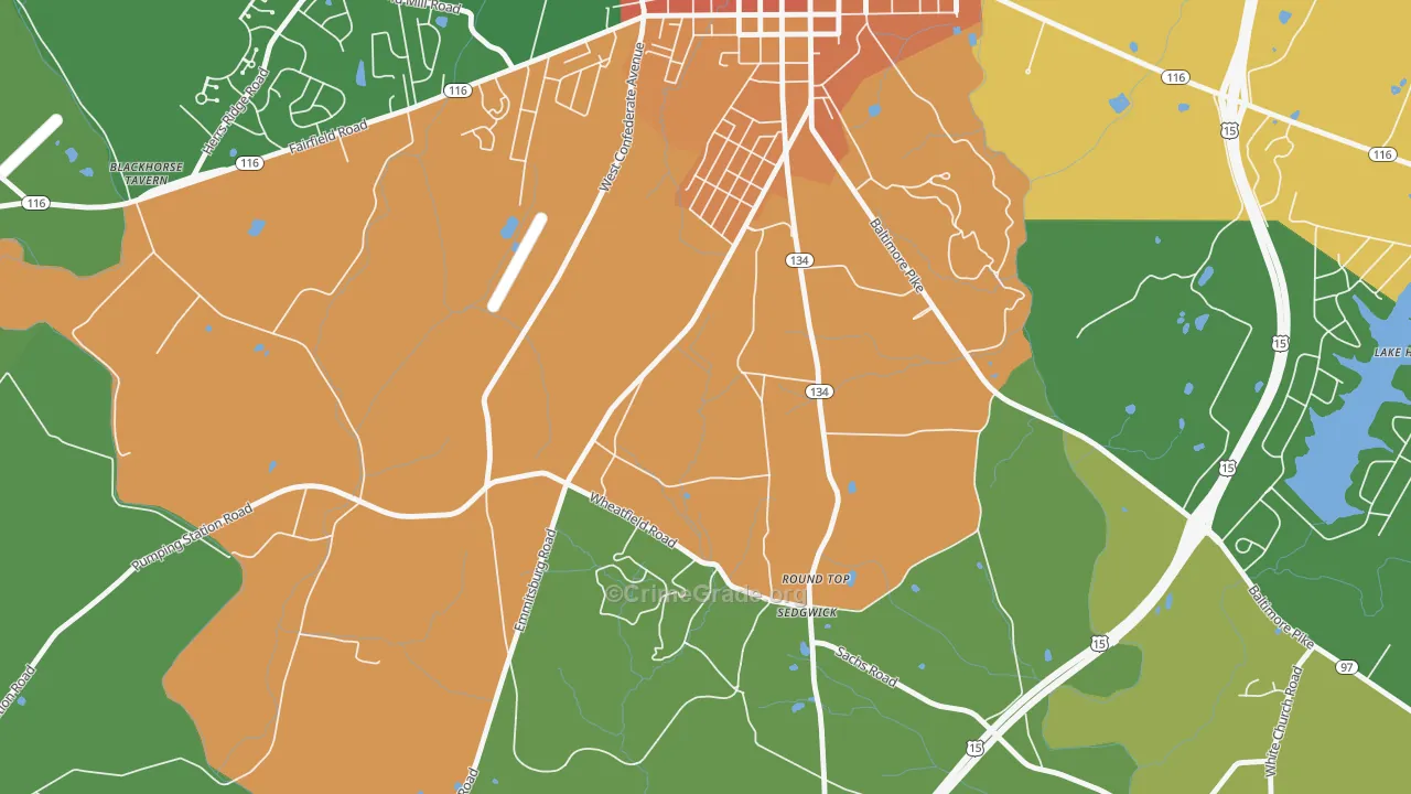Round Top, PA Map of Vandalism Rates