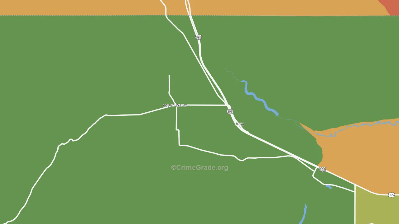Round Valley, CA Map of Vandalism Rates