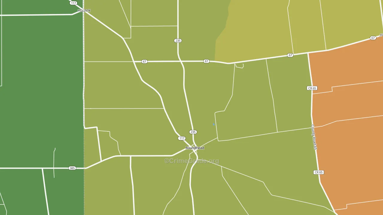 Roundhead, OH Map of Vandalism Rates