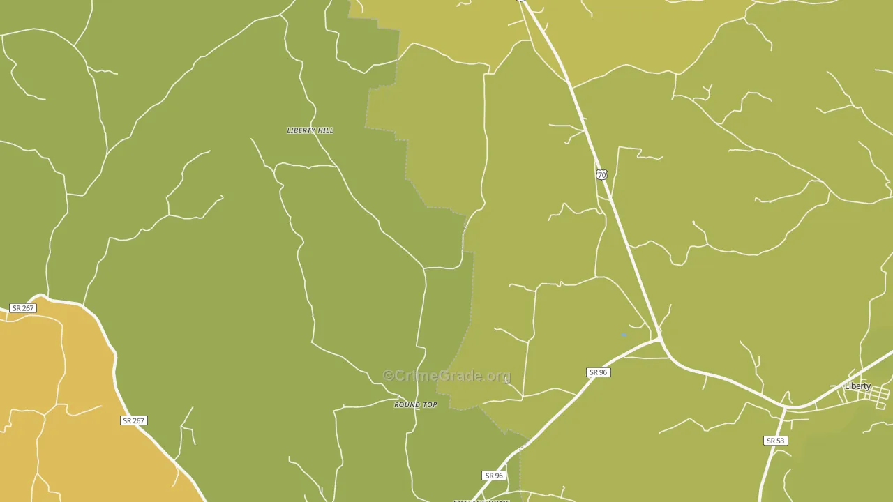 Roundtop, TN Map of Vandalism Rates