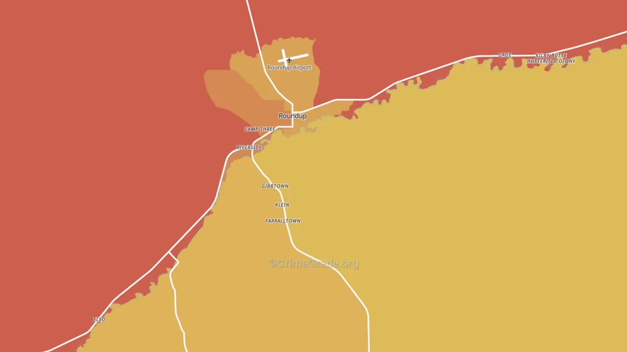 Roundup, MT Map of Vandalism Rates