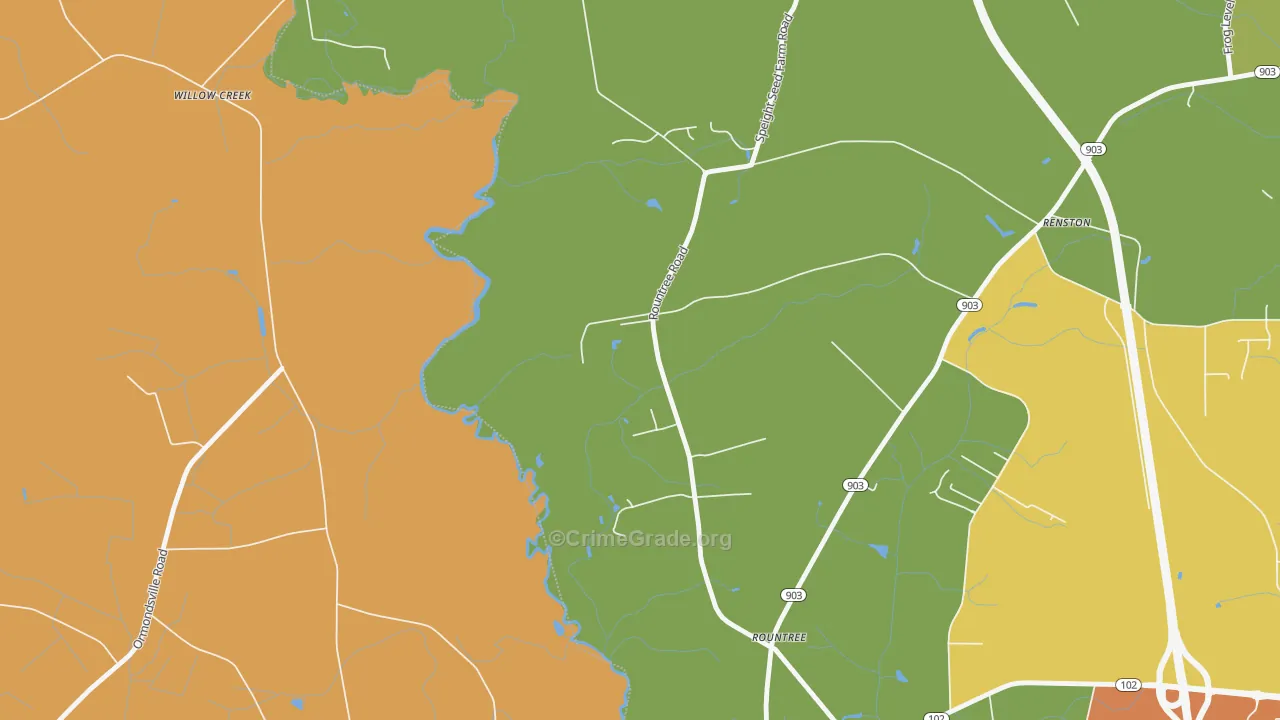 Rountree, NC Map of Vandalism Rates