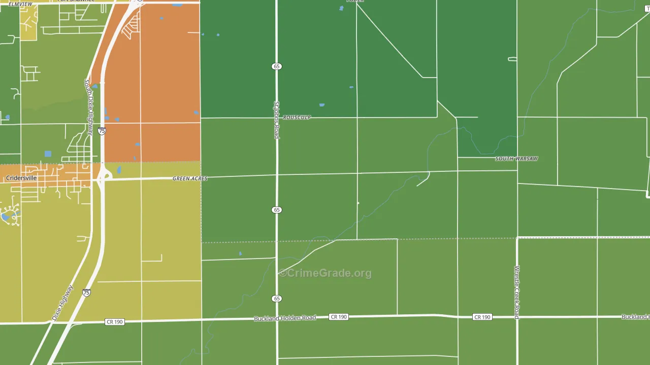 Rousculp, OH Map of Vandalism Rates