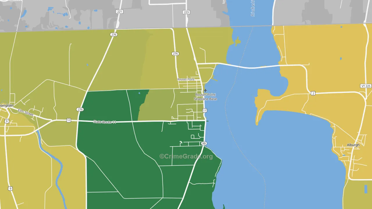Rouses Point, NY Map of Vandalism Rates