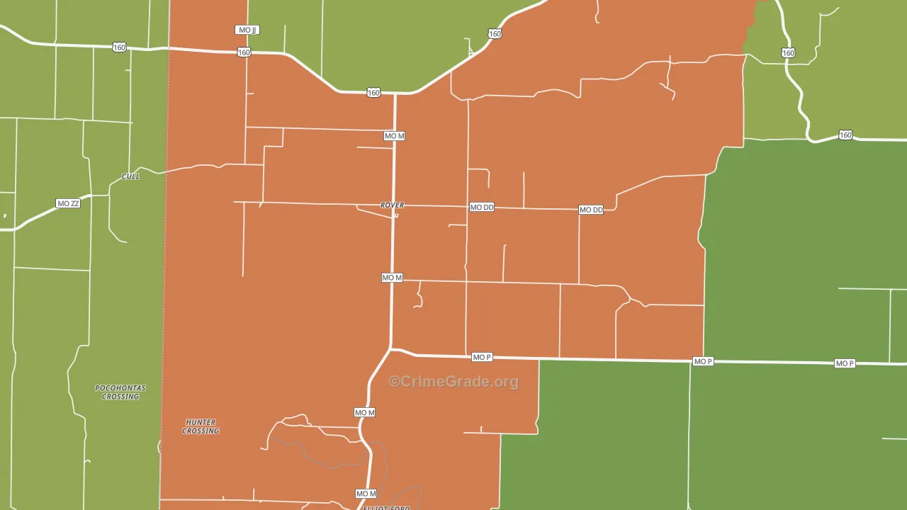 Rover, MO Map of Vandalism Rates