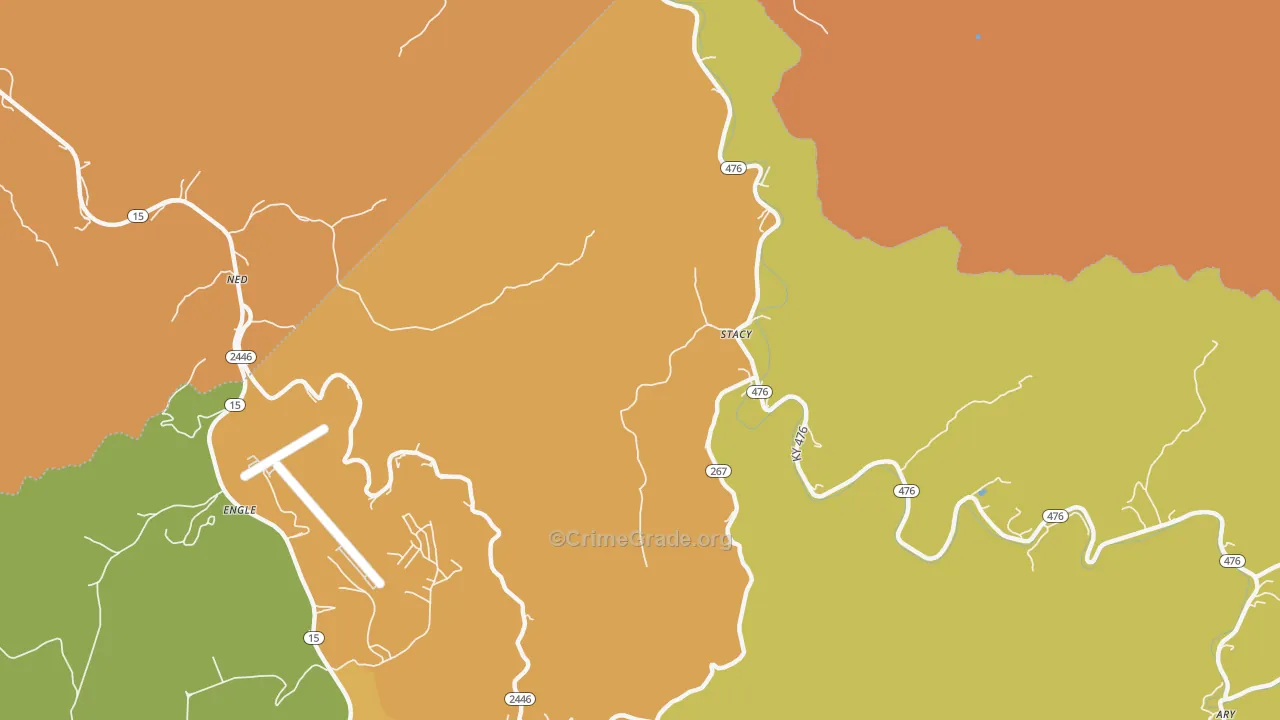 Rowdy, KY Map of Vandalism Rates