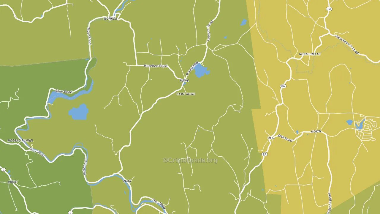 Rowe, MA Map of Vandalism Rates