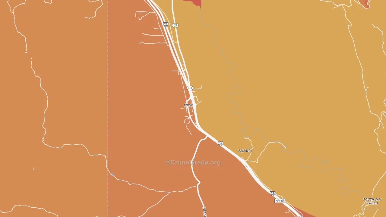 Rowe, NM Map of Vandalism Rates