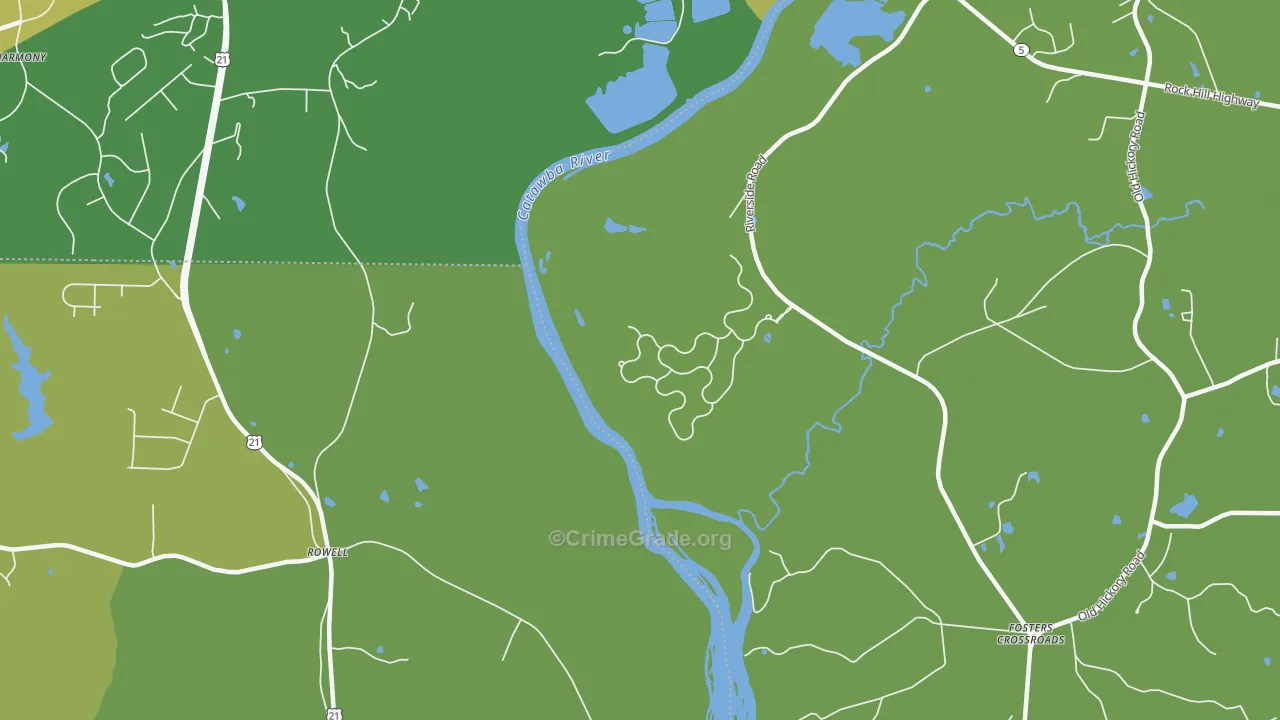 Rowell, SC Map of Vandalism Rates
