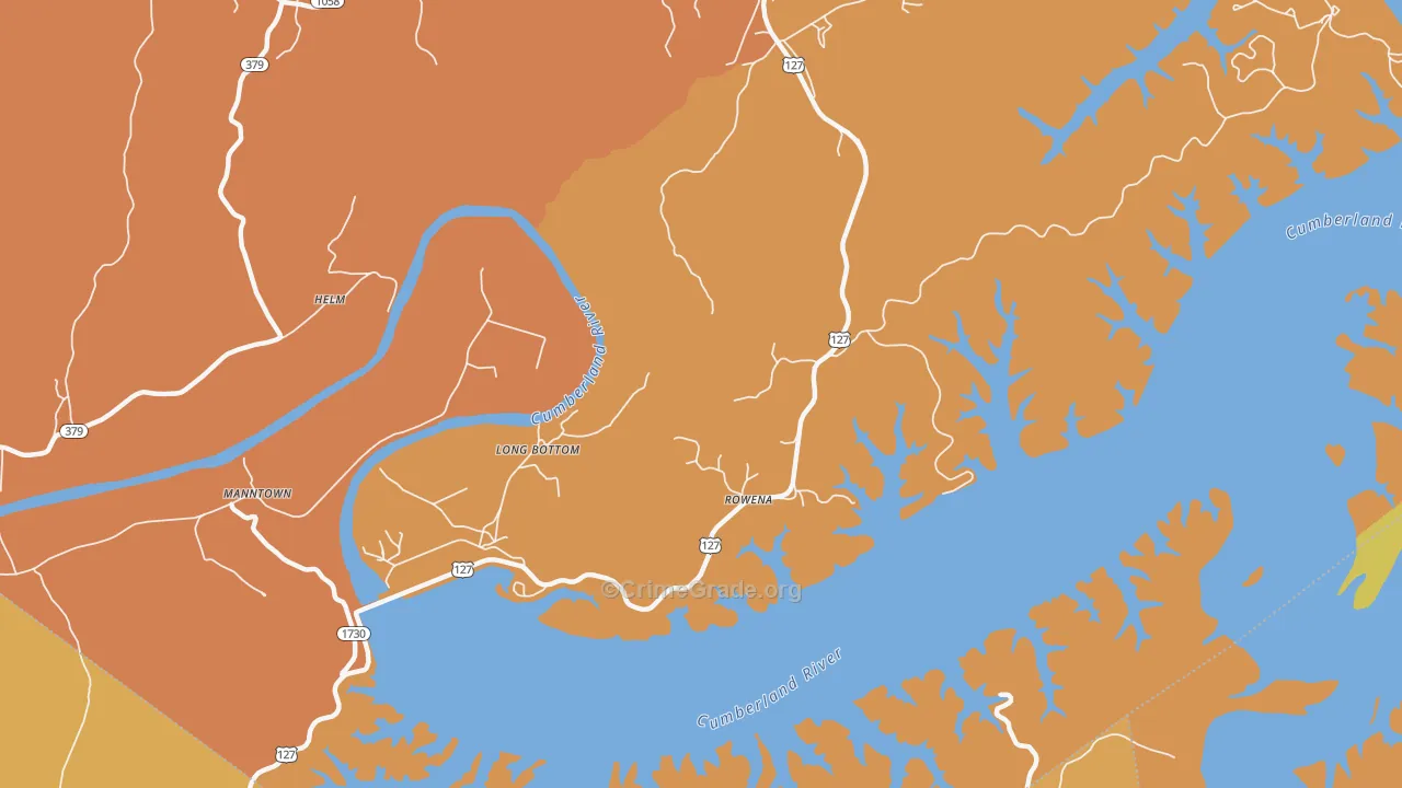 Rowena, KY Map of Vandalism Rates