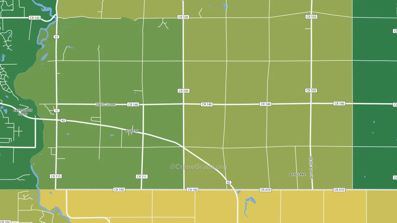 Rowena, SD Map of Vandalism Rates
